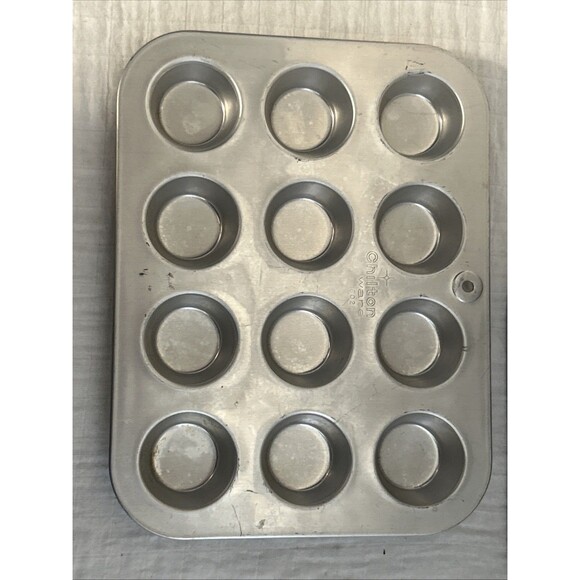 Vintage Chilton Ware Metal Baking Mini Muffin Egg Bite Pan USA Set Of 3 *12 Each - Picture 3 of 9